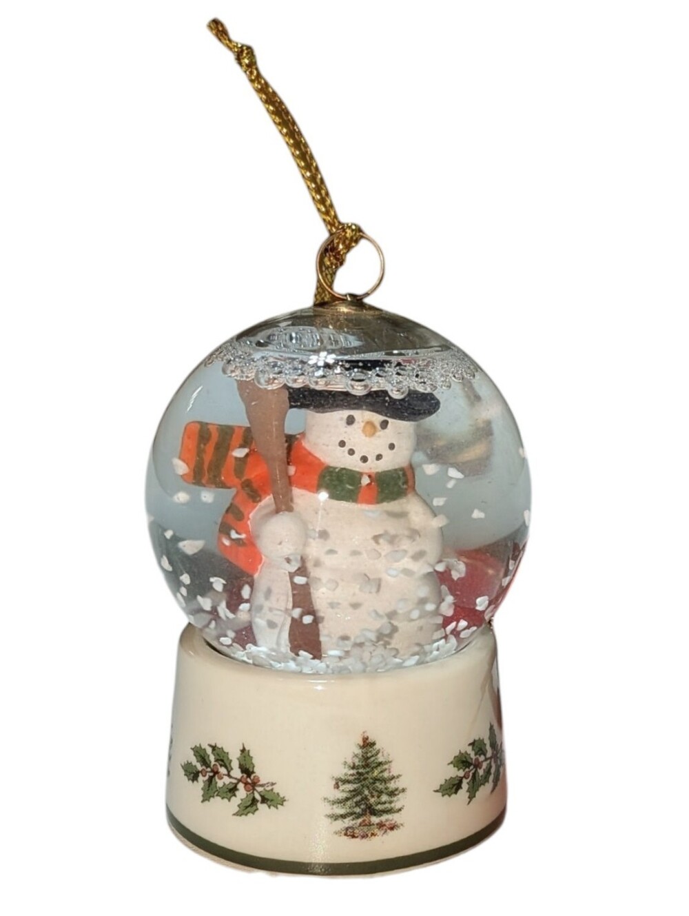 Vintage Spode Christmas Tree Snow Globe Ornament